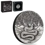 Default 2025 2 oz Antiqued Silver Lunar Snake Coin Australian Perth Mint