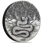 2025 2 oz Antiqued Silver Lunar Snake Coin Australian Perth Mint