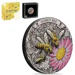 Default 2025 2 oz Honey Bee Antiqued Colorized Silver Coin Perth Mint