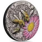 2025 2 oz Honey Bee Antiqued Colorized Silver Coin Perth Mint