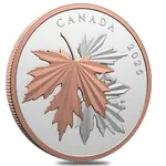 2025 Canada 10 oz Gleaming Maple Leaves Silver Coin .9999 Fine