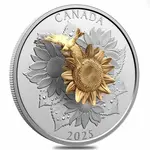 2025 Canada 5 oz The Goldfinch and The Bloom Silver Coin