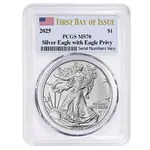Default 2025 Eagle Privy 1 oz Silver American Eagle PCGS MS 70 FDOI
