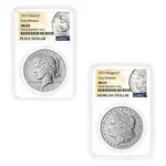 Default 2025 Morgan and Peace Silver Dollar 2-Coin Set NGC MS 69 ER (Morgan/Peace)
