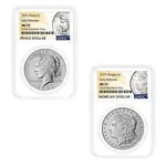 2025 Morgan and Peace Silver Dollar 2-Coin Set NGC MS 70 ER (Morgan/Peace)