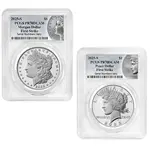 Default 2025-S Morgan and Peace Silver Dollar Proof 2-Coin Set PCGS PF 70 FS (Morgan/Peace)