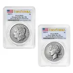 Default 2025-S Morgan and Peace Silver Dollar Reverse Proof 2-Coin Set PCGS PF 70 FS