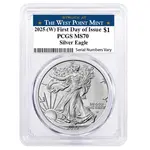 Default 2025 (W) 1 oz Silver American Eagle PCGS MS 70 FDOI West Point