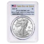 Default 2025-W US Army Privy 1 oz Proof Silver American Eagle PCGS PF 70 FDOI