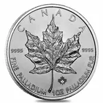 Default 2026 1 oz Palladium Canadian Maple Leaf Coin $50 BU