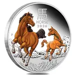 2026 1 oz Proof Colorized Silver Lunar Horse Perth Mint