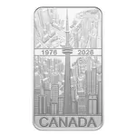 2026 Canada 1 oz CN Tower 50th Ann Silver Rectangular Coin Bar .9999 Fine