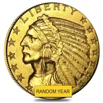 American $5 Gold Half Eagle Indian Head - Ex Jewelry (Random Year)