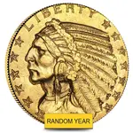 American $5 Gold Half Eagle Indian Head - Polished or Cleaned (Random Year)