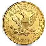 $5 Gold Half Eagle Liberty Head - Almost Uncirculated AU (Random Year)
