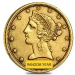 American $5 Gold Half Eagle Liberty Head - Ex Jewelry (Random Year)