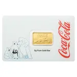 Default 5 Gram Coca-Cola® Holiday Polar Bear PAMP Suisse Gold Bar (White Assay)