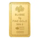 5 Gram PAMP Suisse Diwali Lakshmi & Rangoli Gold Bar .9999 Fine (in Assay)