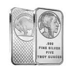 Default 5 oz Buffalo Silver Bar .999 Silver