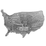 5 oz Elemetal USA 250th Anniversary Shaped Silver Bar .999 Fine