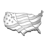 Default 5 oz US Map Wavy American Flag Shaped Silver Bar .999 Fine