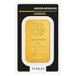 50 gram Argor Heraeus Gold Bar .9999 Fine (In Assay)