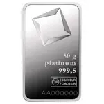 50 gram Platinum Bar - Valcambi Suisse .9995 Fine (In Assay)