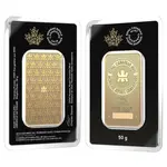 Default 50 Gram Royal Canadian Mint RCM Wafer Gold Bar .9999 Fine (in Assay)