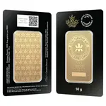 50 Gram Royal Canadian Mint RCM Wafer Gold Bar .9999 Fine (in Assay)