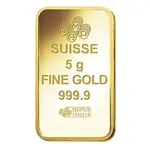 Box of 25 - 5 gram Gold Bar PAMP Suisse Lady Fortuna Veriscan .9999 Fine (In Assay)