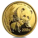 Chinese 1/2 oz Gold Panda Proof/Unc (Random Year, Not Sealed)