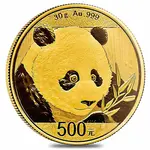 Default Chinese 30 gram Gold Panda .999 Fine BU (Random Year, Not Sealed)