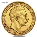 Default Germany Prussia 20 Marks Gold Coin Avg Circ AGW .2304 oz (1871-1915, Random Year)