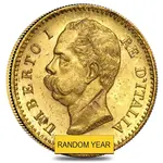 Italy 20 Lire Gold Coin Abrasions (Random Year, Random Design)