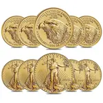 Lot of 10 - 2023 1/10 oz Gold American Eagle $5 Coin BU