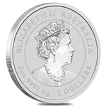 Lot of 10 - 2023 2 oz Silver Lunar Year of The Rabbit BU Australian Perth Mint In Cap (2 Rolls of 5)