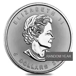 Lot of 100 - 1 oz Silver Canadian Maple Leaf BU (Random Year)