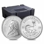 Lot of 100 - 2023 South Africa 1 oz Silver Krugerrand BU (4 Tube, Lot of 25)
