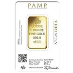 Lot of 2 - 1 oz Gold Bar PAMP Suisse Lady Fortuna Veriscan .9999 Fine (In Assay)