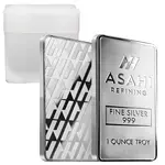 Lot of 5 - 1 oz Asahi Silver Bar .999 Fine