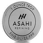 Lot of 5 - 1 oz Asahi Silver Round .999 Fine