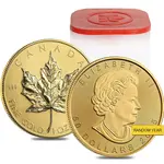 Lot of 5 - 1 oz Canadian Gold Maple Leaf $50 Coin (Random Year)