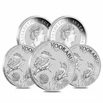 Lot of 5 - 2023 1 oz Silver Australian Kookaburra Perth Mint .9999 Fine BU In Cap
