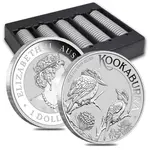 Lot of 5 - 2023 1 oz Silver Australian Kookaburra Perth Mint .9999 Fine BU In Cap