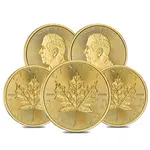Default Lot of 5 - 2024 1 oz Canadian Gold Maple Leaf $50 Coin BU