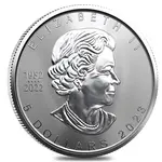Lot of 50 - 2023 1 oz Canadian Silver Maple Leaf .9999 Fine $5 Coin BU (2 Roll, Tube of 25)