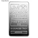 New - 10 oz Johnson Matthey (JM) Silver Bar .999 Fine