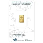 NOT VERISCAN - 1 gram Gold Bar PAMP Suisse Lady Fortuna .9999 Fine (In Assay)