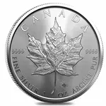 Roll of 25 - 2023 1 oz Canadian Silver Maple Leaf .9999 Fine $5 Coin BU (Lot, Tube of 25)