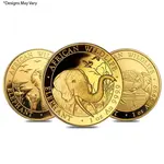 Somalia 1 oz Gold African Elephant 1000 Shillings BU (Random Year)